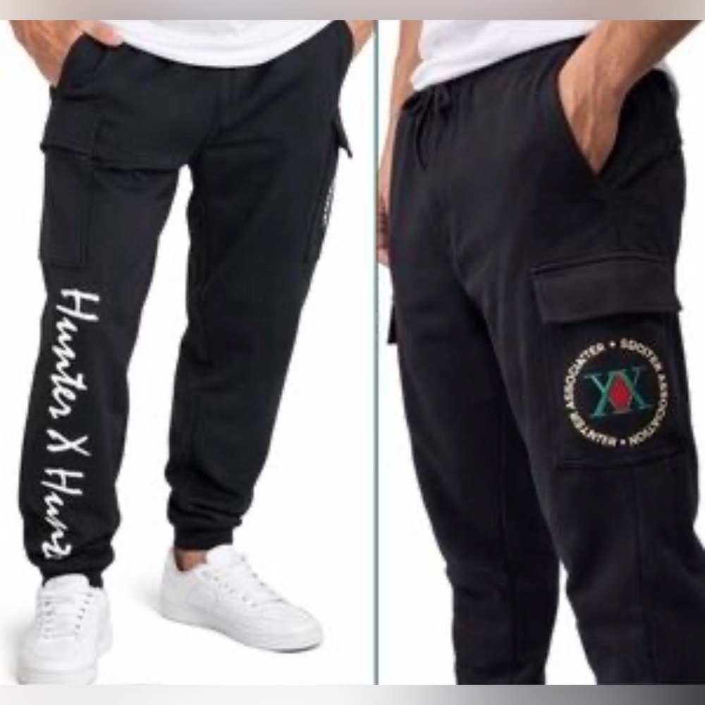 Bioworld Hunter X Hunter Hunter Association Men's medium Black Jogger pants NWOT